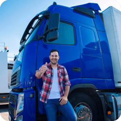 conductor frente a camion